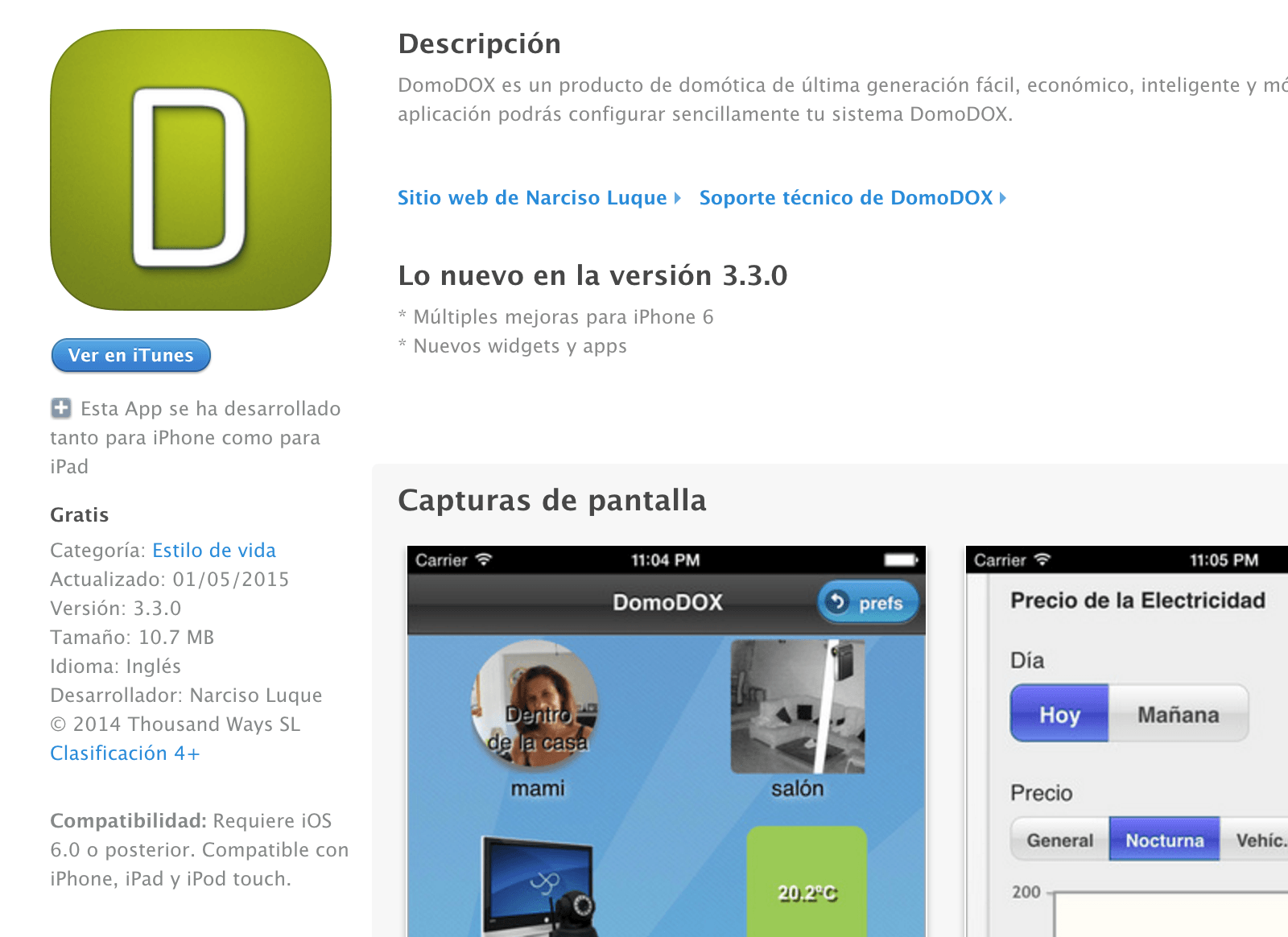 DomoDOX App en iTunes