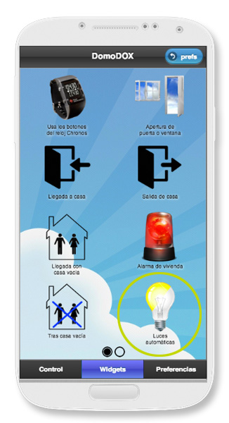Luces automáticas app DomoDOX