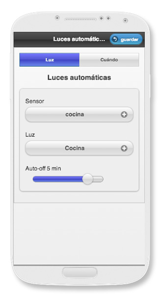 Luz automática app DomoDOX
